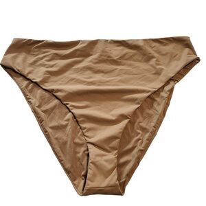 NEW SKIMS Plus Size 4X Ochre Swim Bikini Bottom Mid Rise High Cut Recycled Nylon